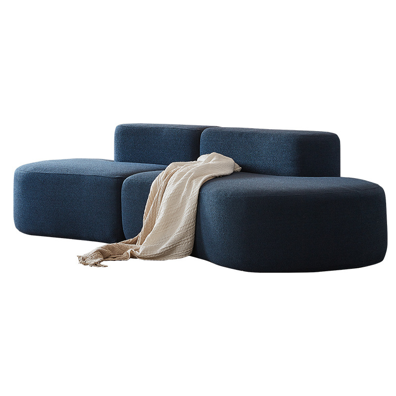 Sofá de compresión en línea recta de tela curva Mingsu Apartment Hotel Salón de belleza Área de estar Sofá de caja de compresión transfronteriza