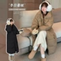中长款保暖咖色大码棉服