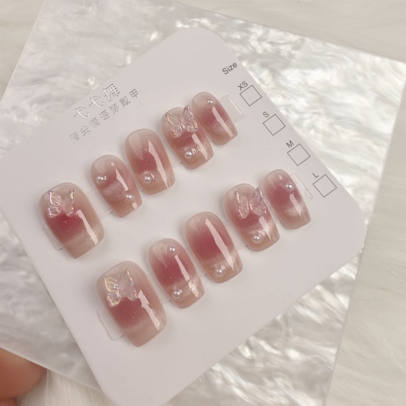 Yiyi Dance 10 piezas de uñas hechas a mano, terapia de luz, uñas, dopamina, uñas, uñas, parches al por mayor