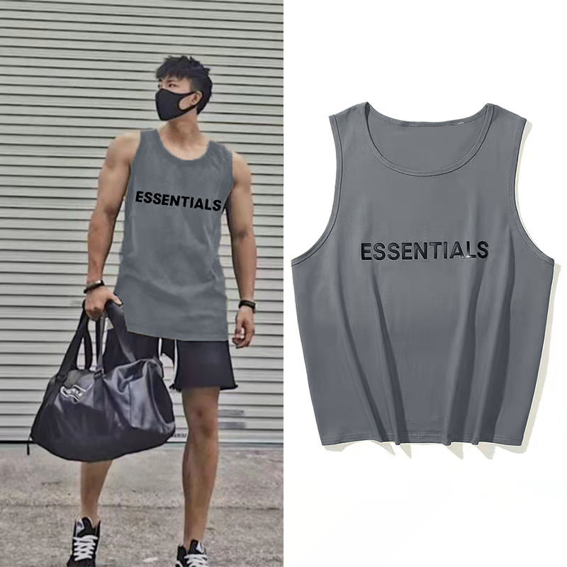 Chaopai muscle Bodybuilding Basketball Quick drying vest summer Bodybuilding run train leisure time Mesh Sleeveless T-shirt