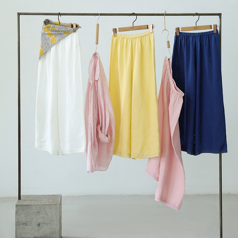 2026 Spring and Summer New Style Linen Sand-Washed Fluffy Texture Anti-See-Through Layered Lace Patchwork Cropped Pants 2026 Spring and Summer New Style Linen Sand-Washed Fluffy Texture Anti-See-Through Layered Lace Patchwork Cropped Pants