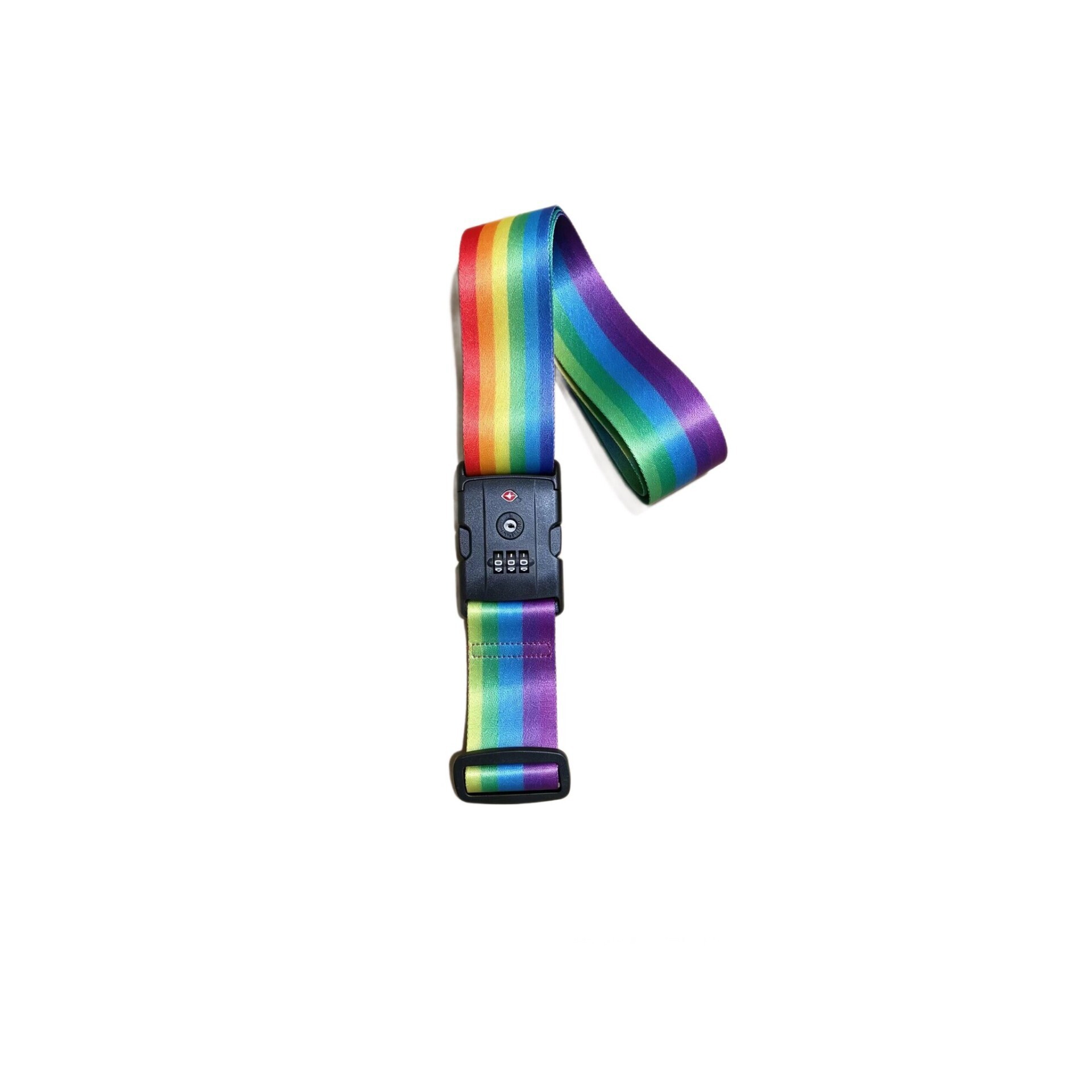 Rainbow nylon luggage strap with TSA combination lock, adjustable anti-theft packing strap for suitcases