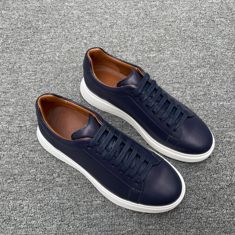 Bos leather casual men's shoes, thick-soled height-increasing men's sneakers, low-top lace-up breathable white shoes, trendy men's sheepskin breathable shoes Bos leather casual men's shoes, thick-soled height-increasing men's sneakers, low-top lace-up breathable white shoes, trendy men's sheepskin breathable shoes