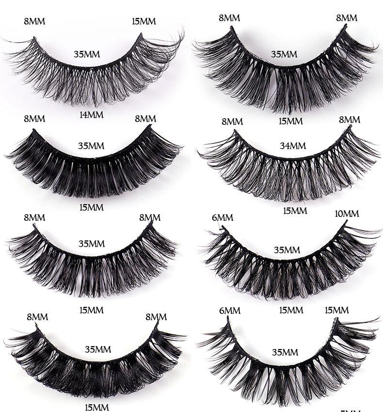False Eyelashes Makeup Tools Types Casual Solid Color Artificial Fiber False Eyelashes 1 Piece
