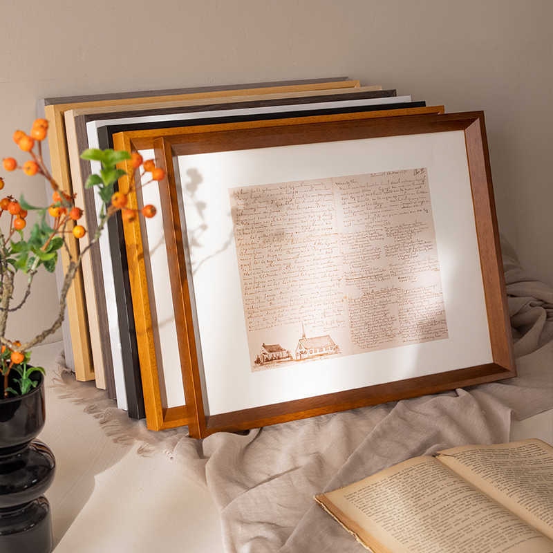 Solid wood picture frame, large picture frame, wall decoration frame, tabletop display, wall-mounted, for framing photos, oil paintings, posters, 4K8K puzzle picture frame