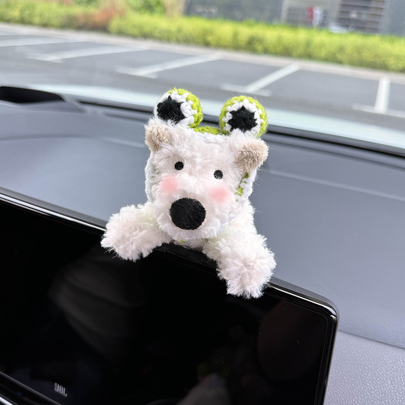 West Highland cachorro decoración de bloqueo de coche limpiaparabrisas de coche luz de dirección muñeca muñeca decoración de coche mujer linda