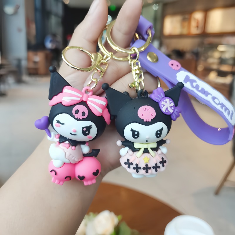 クリエイティブ漫画女装クロミキーホルダーかわいいカップルスクールバッグ車のキーチェーンアクセサリーブラインドボックス小さなギフト|undefined