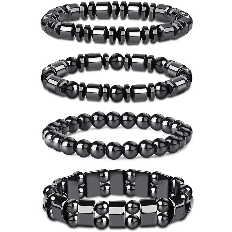 Cross-border black stone bracelet magnetic magnet bracelet simple bead elastic bracelet black beads magnetic jewelry wholesale Cross-border black stone bracelet magnetic magnet bracelet simple bead elastic bracelet black beads magnetic jewelry wholesale