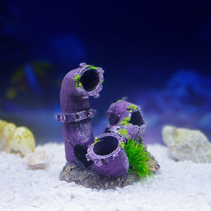 Peces y camarones para evitar agujeros, adornos de acuarios, celebridades de Internet, estilo explosivo, paisajismo de peceras, decoración de tuberías de aguas residuales gastadas, venta al por mayor transfronteriza