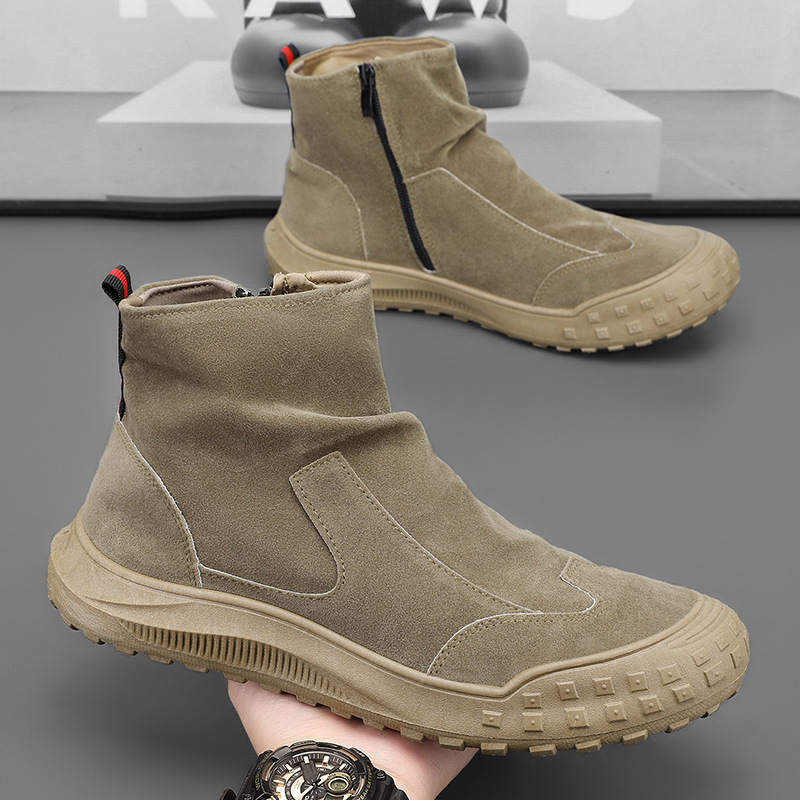 2025 Autumn New Casual Daily Versatile Warm Ankle Boots Hiking Running Lightweight Men's Shoes_voghion.com