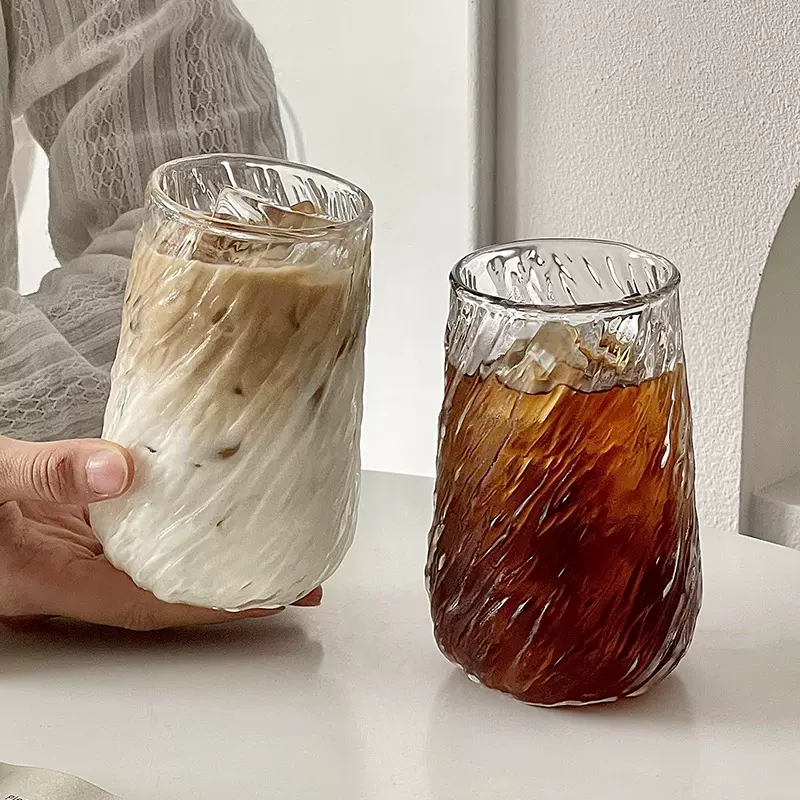 高硼硅玻璃咖啡杯 耐热简约家用单层杯 透明加厚牛奶饮料透明水杯