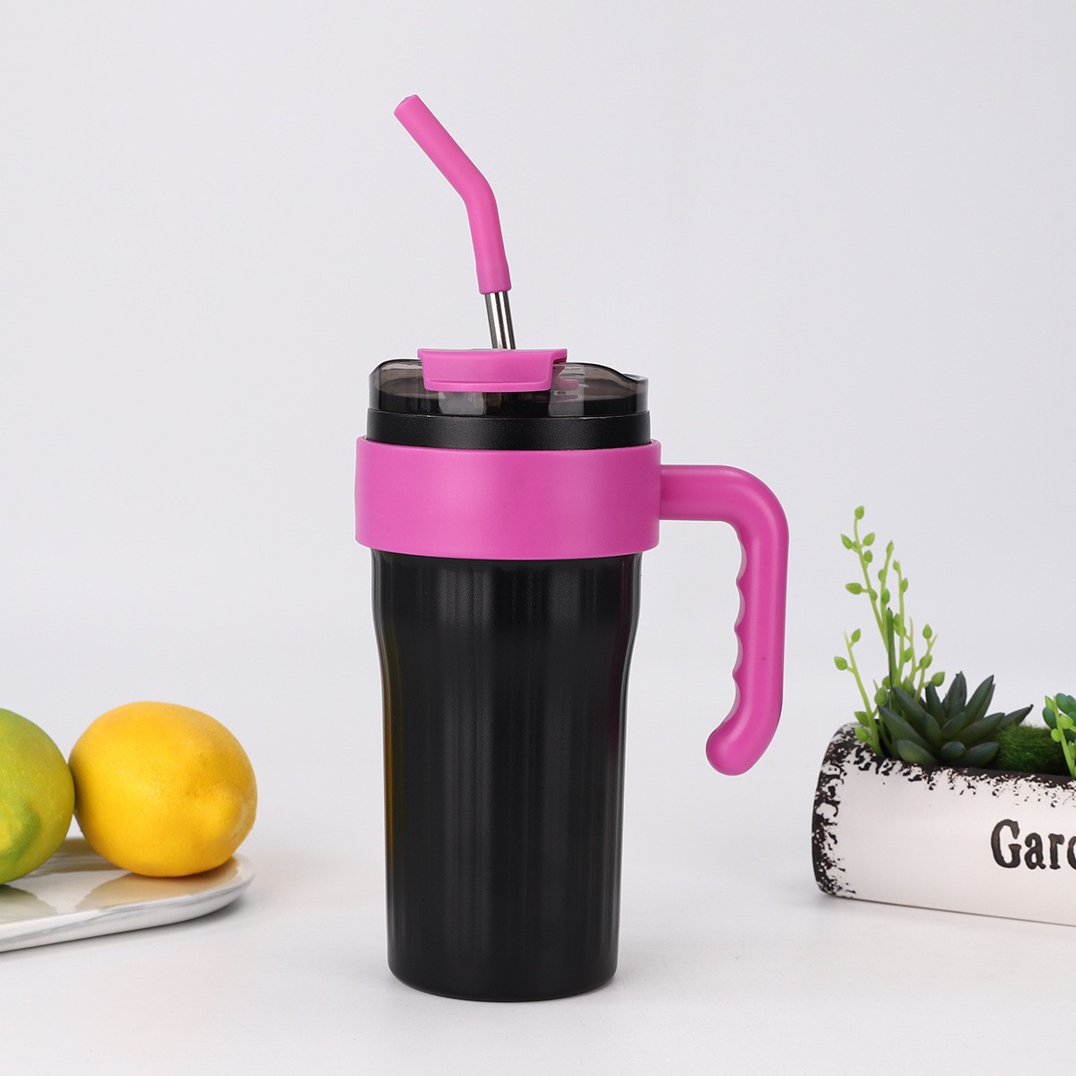 Taza de café con mango de nuevo estilo Taza termo de acero inoxidable 316 de alto valor Taza de hielo para deportes al aire libre Taza de paja portátil