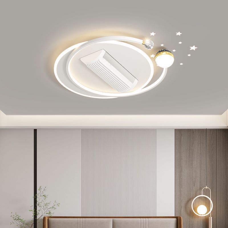 Minimalist Leafless Fan Lamp Living Room Lamp Main Hall Lamp Full Spectrum Bedroom Main Lamp High-end Zhongshan Home Decor Lamp