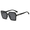 Fashionable trend advanced square sunglasses with letters, 2023 collection, high-quality style