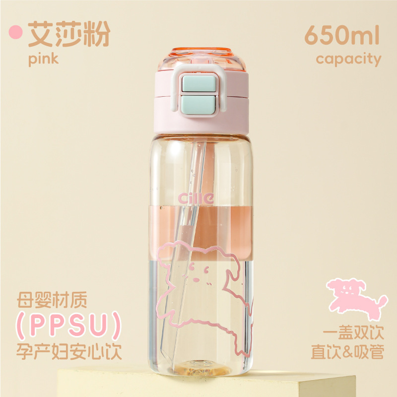 希乐吸管杯ppsu水杯女新款2025高颜值儿童杯子学生上学专用水壶|undefined