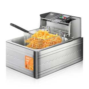 Cross-Border European Standard Frying Pan Household Electric Frying Pan Electric Frying Oven Commercial Fried Dough Sticks and French Fries Machine Stall Fried Skewers 5.5L