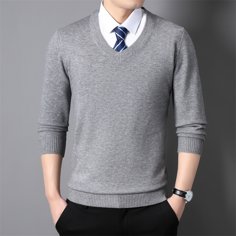 Counter Classic V-neck Wool Knitwear Trendy Sweater Men's Autumn and Winter New Fashion Chicken Heart Collar Base Shirt Men