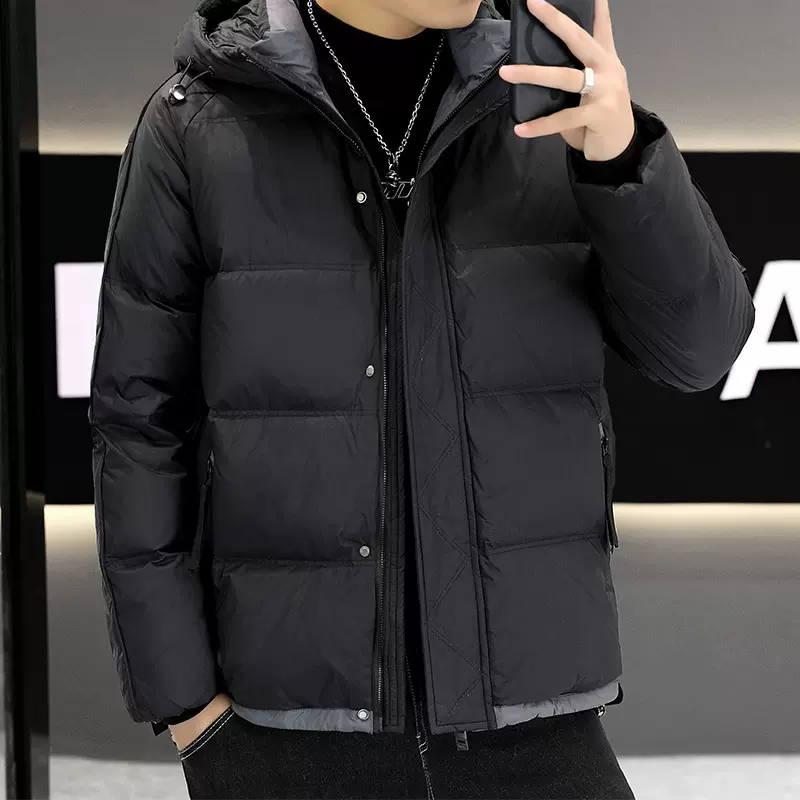 男士连帽羽绒服男秋冬季新款潮流帅气加厚白鸭绒保暖休闲青年外套