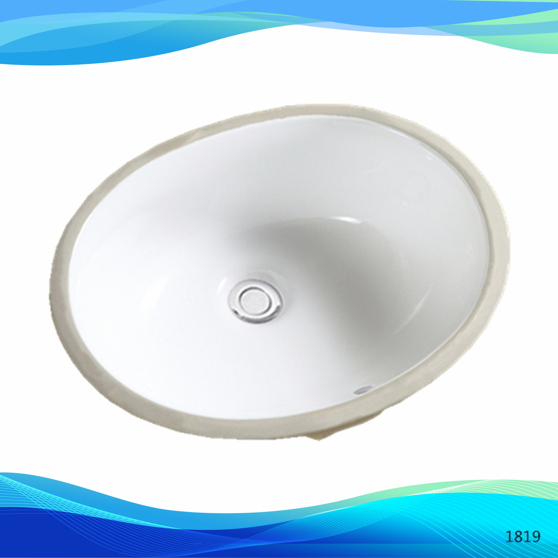 Yl1819 Bathroom 16.5inch Oval Undermount Basin Foreign Trade Embedded Ceramic Washbasin Hotel Balcony Washbasin