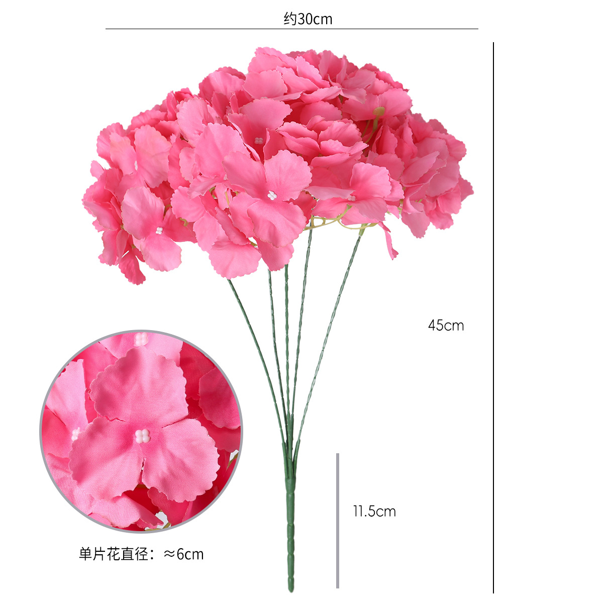 Hortenida DIY decoración de bodas disparo ramo floral arreglos floral mayorista de alta calidad hortenida flores falsas