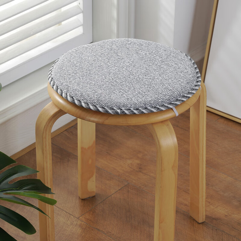 Cojín de silla de lino y algodón redondo de verano Cojín de silla de cuatro estaciones Cojín de asiento de esponja antideslizante Cojín de silla de oficina