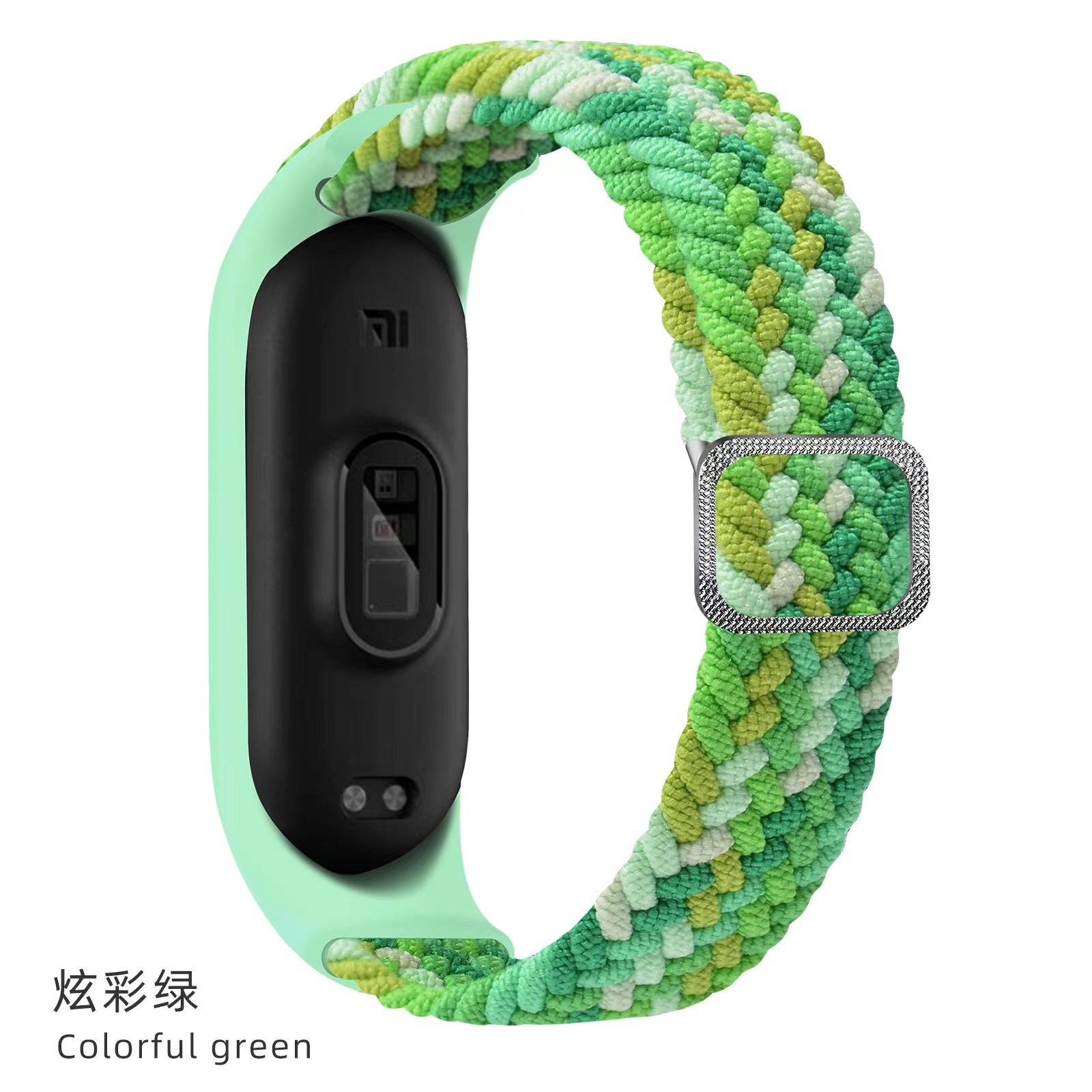 Colorful green (silver Japanese button braid)