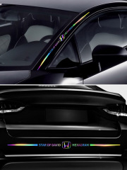 Reflective car stickers, car logos, creative hood, wheel eyebrows, rear wings, personalized body pull-up floats, decorative car laser stickers