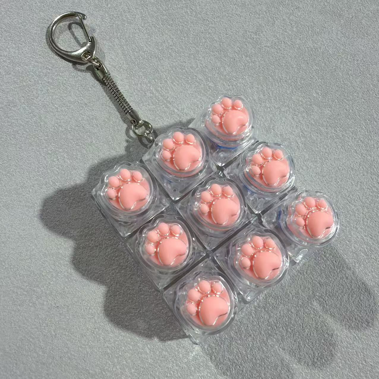 Cross-Border Silicone Cat Paw Decompression Key 23459 Mechanical Keyboard Flash Pinch Keychain Toy