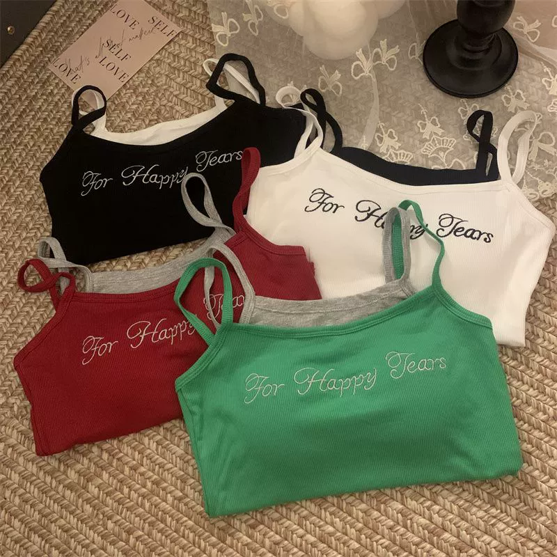 Американская горячая девушка поддельный двухбуквенный камзол жилет женский летний 2024 новый стиль внутри и снаружи носить короткий топ без рукавов