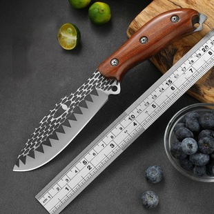 Cross-Border Outdoor Knife Camping Straight Knife Survival Self-Defense Knife Camping Portable Meat Cutting Knife Multi-Functional Fruit Knife