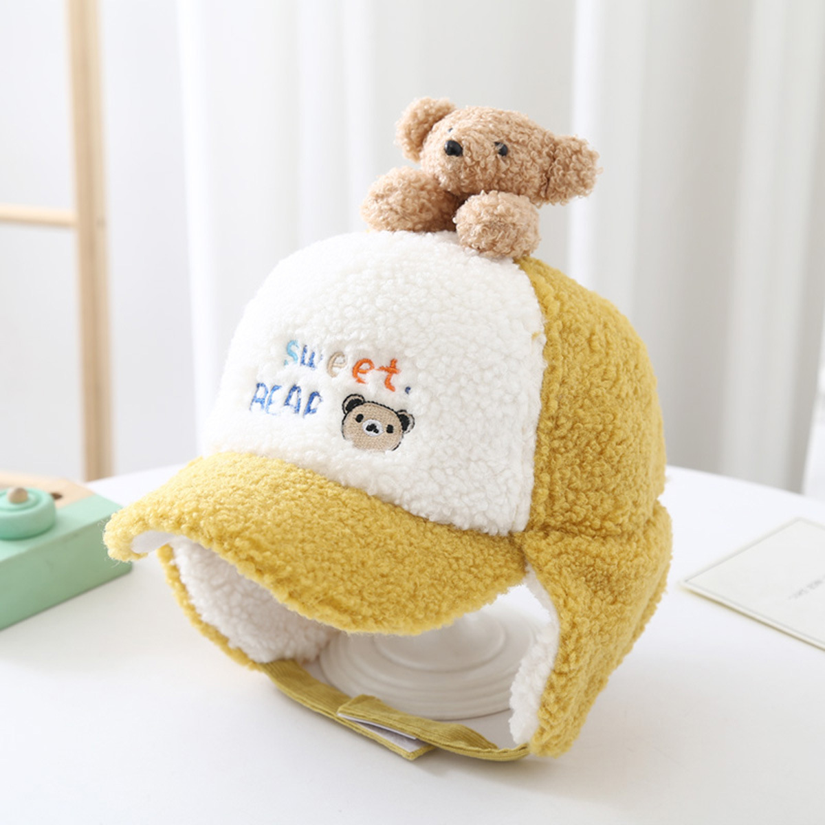 Children's Bear Doll Teddy Velvet Earmuffs Windproof Hat Wholesale Nihaojewelry display picture 5