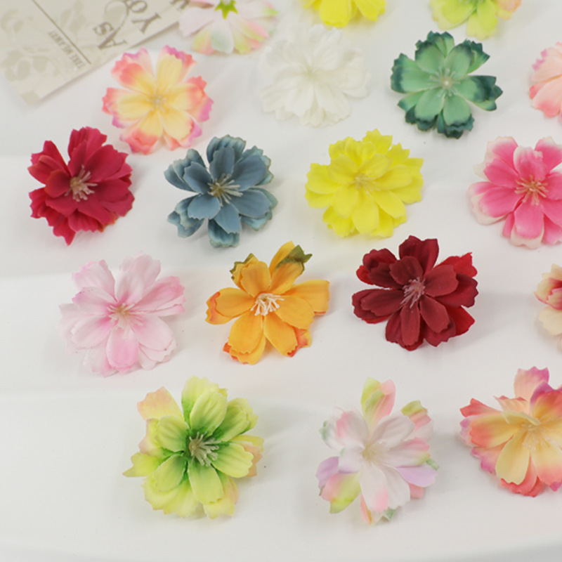 Simulated Plum Blossom Head DIY Handmade Han Dynasty Headwear Clothing Accessories Materials Fake Flowers Chrysanthemum Wedding Set Decoration