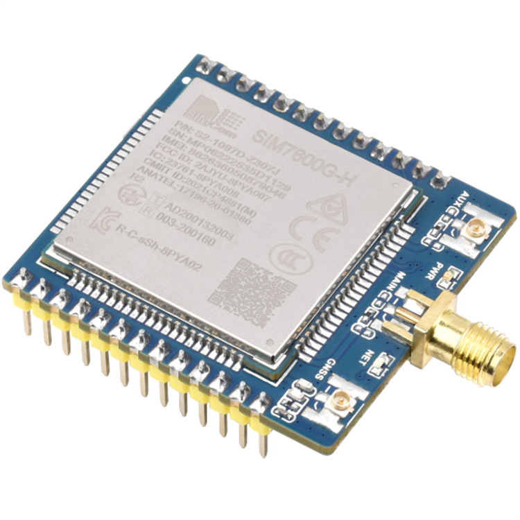 SIM7600G-H 4G 通信模块 全球通多频段带GNSS定位加焊排针版 天线