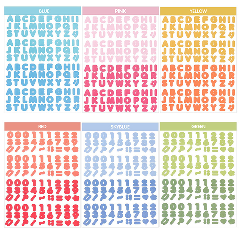 糖果色字母系列Ins数字贴纸可爱手帐贴DIY装饰咕卡贴ins风贴纸