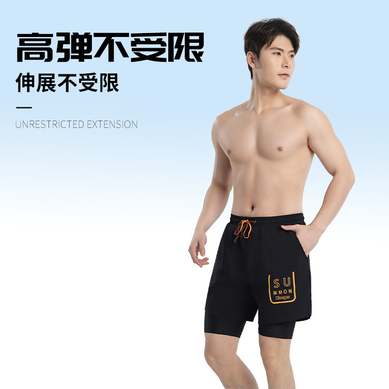 Swimming trunks men's anti-embarrassment 2025 new boxer plus size swimming trunks professional hot spring shorts swimming full set of equipment