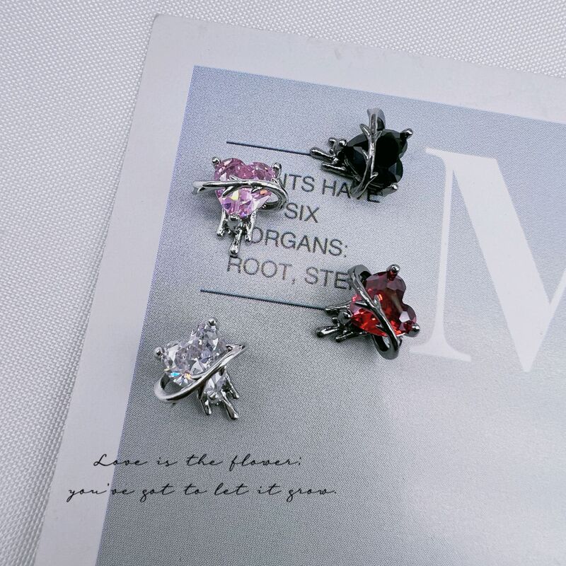 New Silver Zircon Nail Art Diamond Love Bow Pendant Light Luxury Starburst Tassel Diamond Nail Jewelry Wholesale