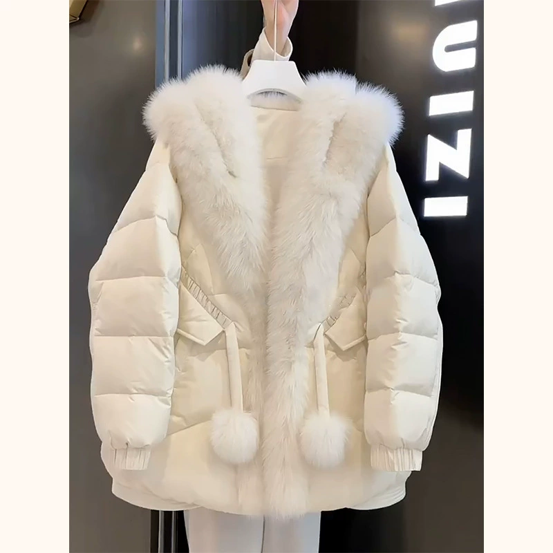 YT267064 Зимняя новая стильная миниатюрная высококачественная модная белая хлопковая куртка с меховым воротником в стиле Шанель для женщин.