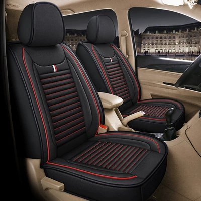 Seat cushion, seat cover – 9 Rongguang V linen winter - front-row-two-standard-version-mysterious-black-aaa-hemp-general