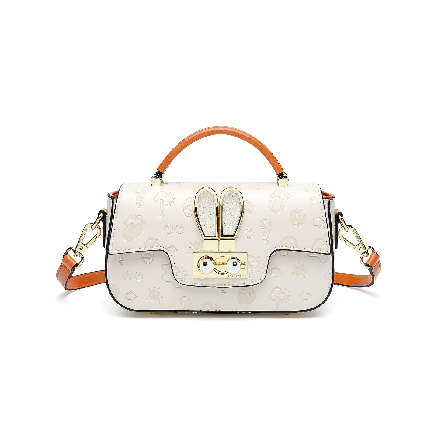 Bolsa de mano de mujer en relieve con fijación de bloqueo con tapa de flip-flop cambiante de color bolso de mochila de moda ligero PU sensación de alto nivel 2857 #