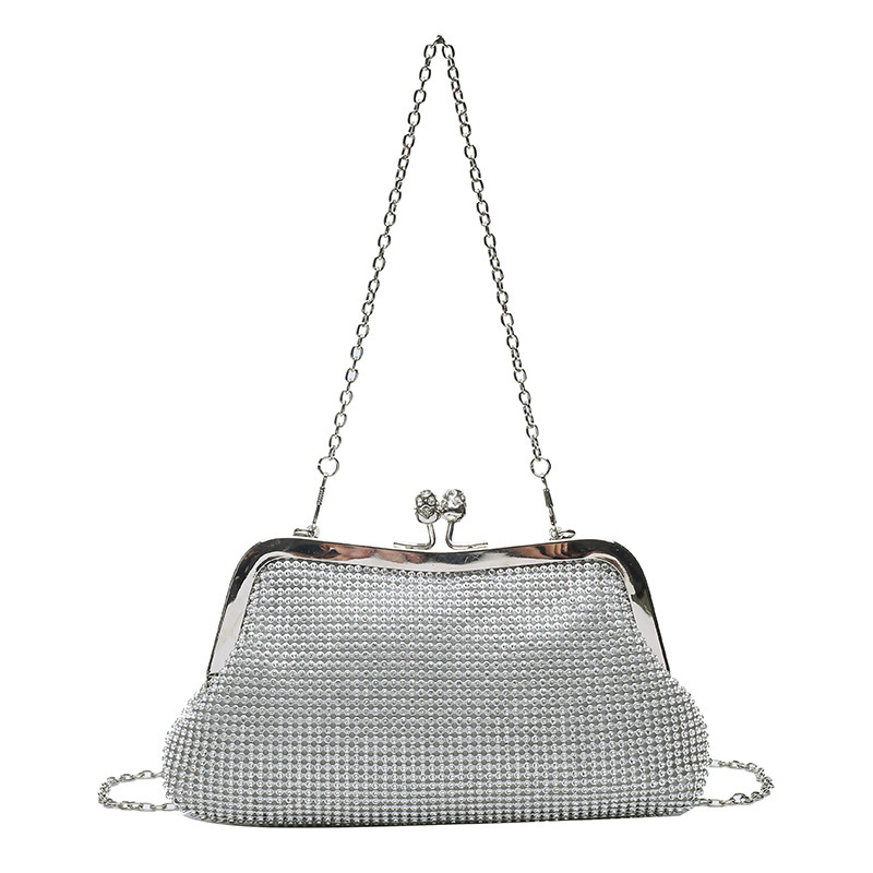Niche Rhinestone Mini Bag Amazon Best-Seller Women's Handheld Mesh Diamond Evening Bag Sparkling Diamond Party Dress Bag - Thumbnail 6