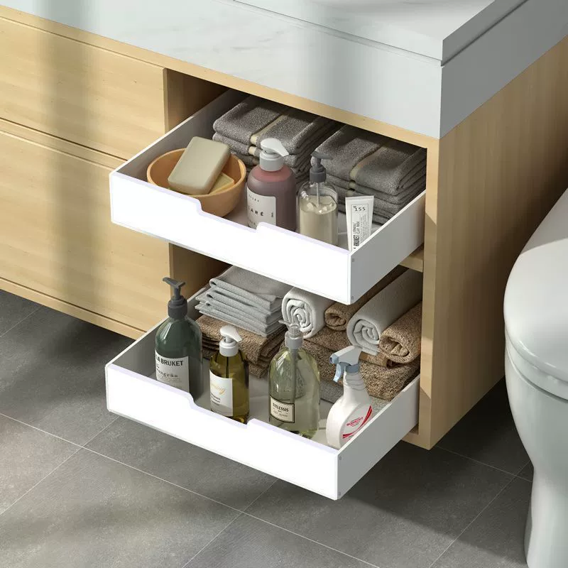 Ultra-thin Drawer Kitchen Cabinet with Pull-Out Spice Baskets for Deep Narrow Storage Organizer