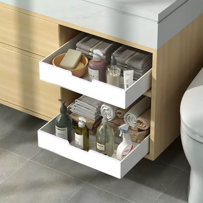 Ultra-thin Drawer Kitchen Cabinet with Pull-Out Spice Baskets for Deep Narrow Storage Organizer