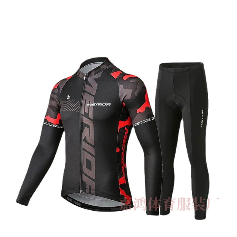 Cross-Border Spring and Autumn Long-Sleeved Cycling Clothing Suit Men's Breathable Road Mountain Bike Clothing Outdoor Cycling Equipment Wholesale