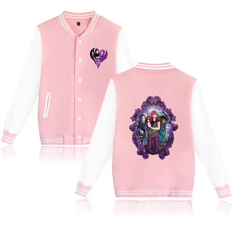 Cross-Border Direct Supply Descendants Varsity Baseball Jacket Cartoon Print Boys and Girls Cardigan Tops