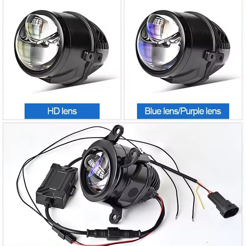 Juego de faros LED de doble lente modificado de luz lejana y cercana