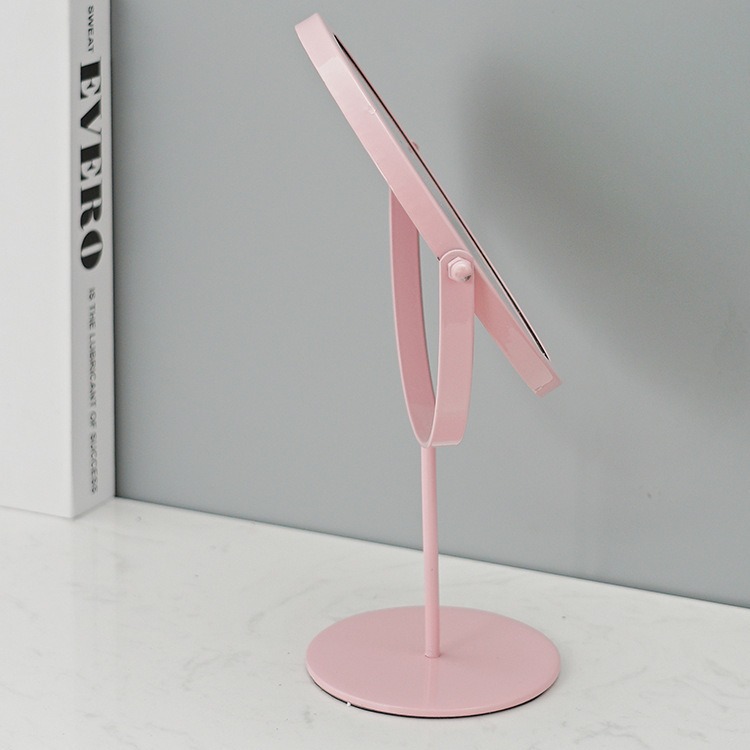 ネット赤デスクトップ化粧鏡家庭用化粧鏡寮女子学生のデスクトップ鏡シンプルな携帯鏡回転ins