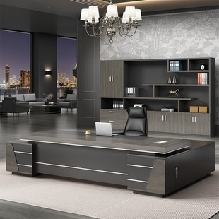New Boss Desk and Chair Combination Office President Desk Office Furniture Manager Computer Desk Executive Desk Simple and Modern