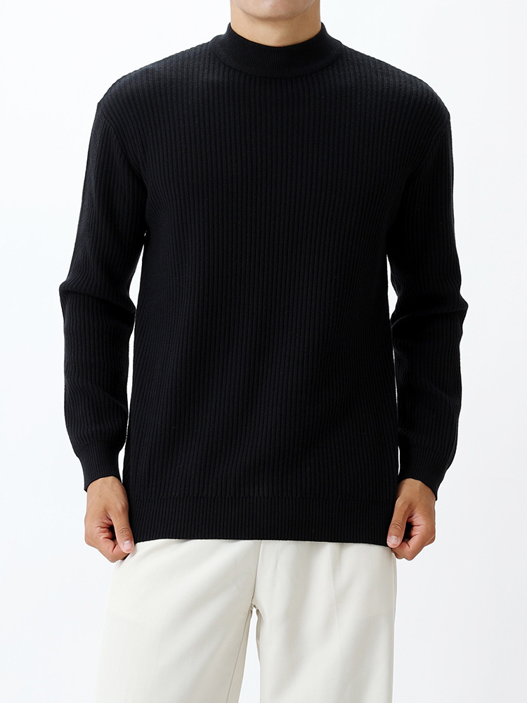 Suéter de lujo ligero de medio cuello alto de gama alta para hombres otoño y invierno de alta calidad con camiseta de punto para hombres de moda para hombres