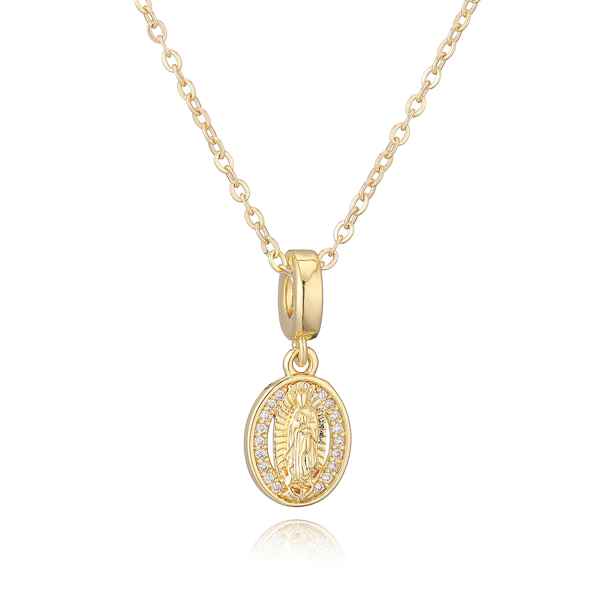 Australia, Europa, América, venta transfronteriza caliente de cobre chapado en oro de 18 quilates, collar de colgante de piedra geométrica de nicho popular, cadena de clavícula nueva image 4