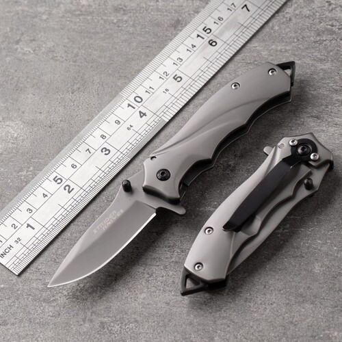 Stainless steel outdoor folding knife multi-functional self-defense camping knife portable pocket knife fruit knife outdoor small knife travel knife